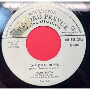 Hank Snow Christmas Roses / Reindeer Boogie 45 Rockabilly Hillbilly RCA Promo